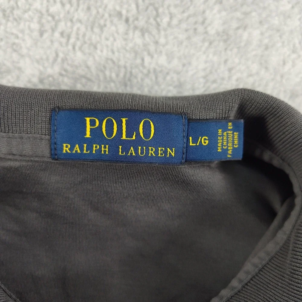 Polo by Ralph Lauren Gray Cotton Polo Shirt Size Large Custom Fit BB7.15E-3582